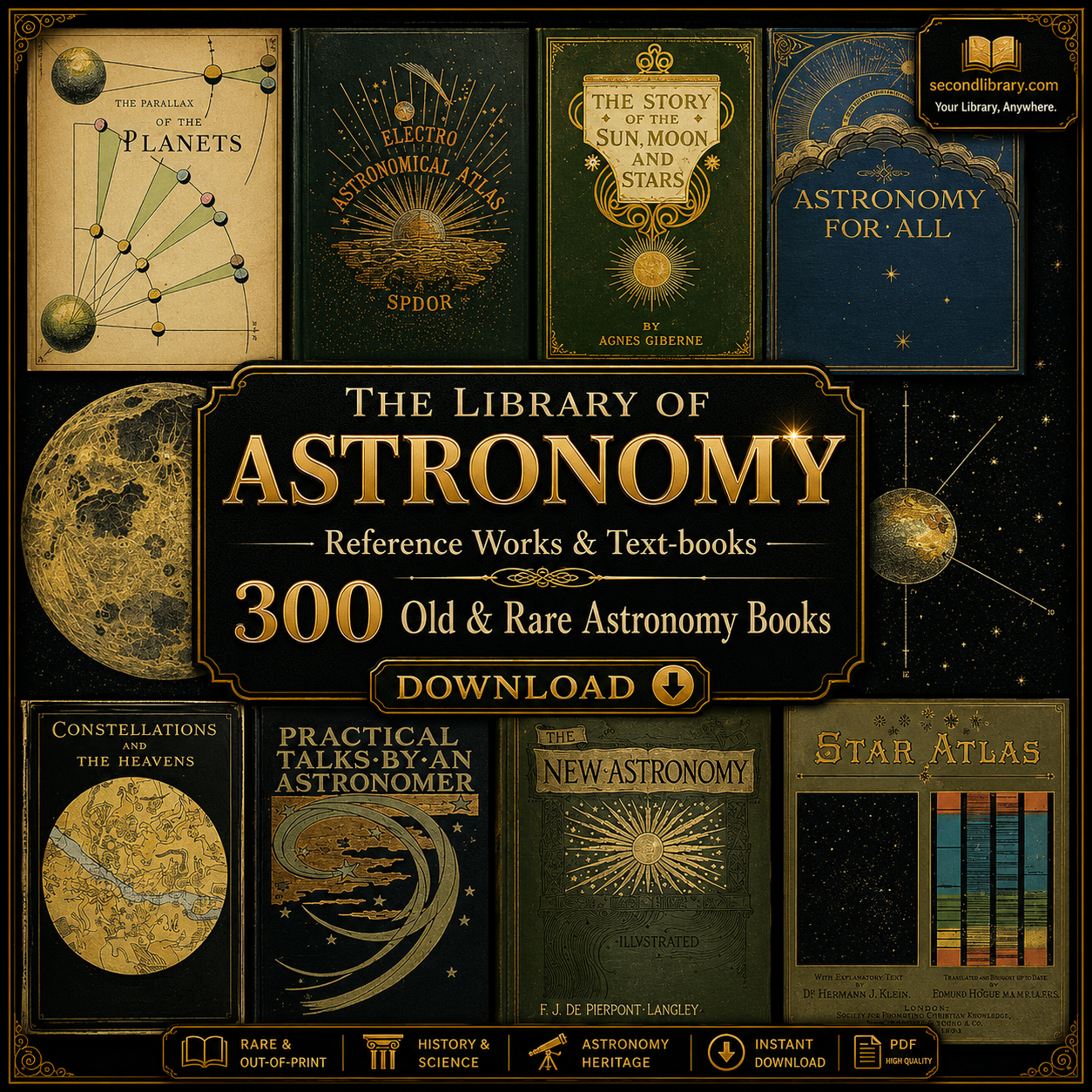 300 Rare Astronomy Books PDF Library – Stars, Planets, Telescopes & Space Science