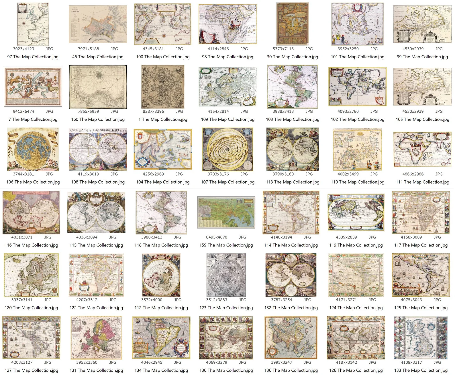 160 Antique Maps & Charts JPG Collection – World, Nautical & Celestial Maps - Image 8