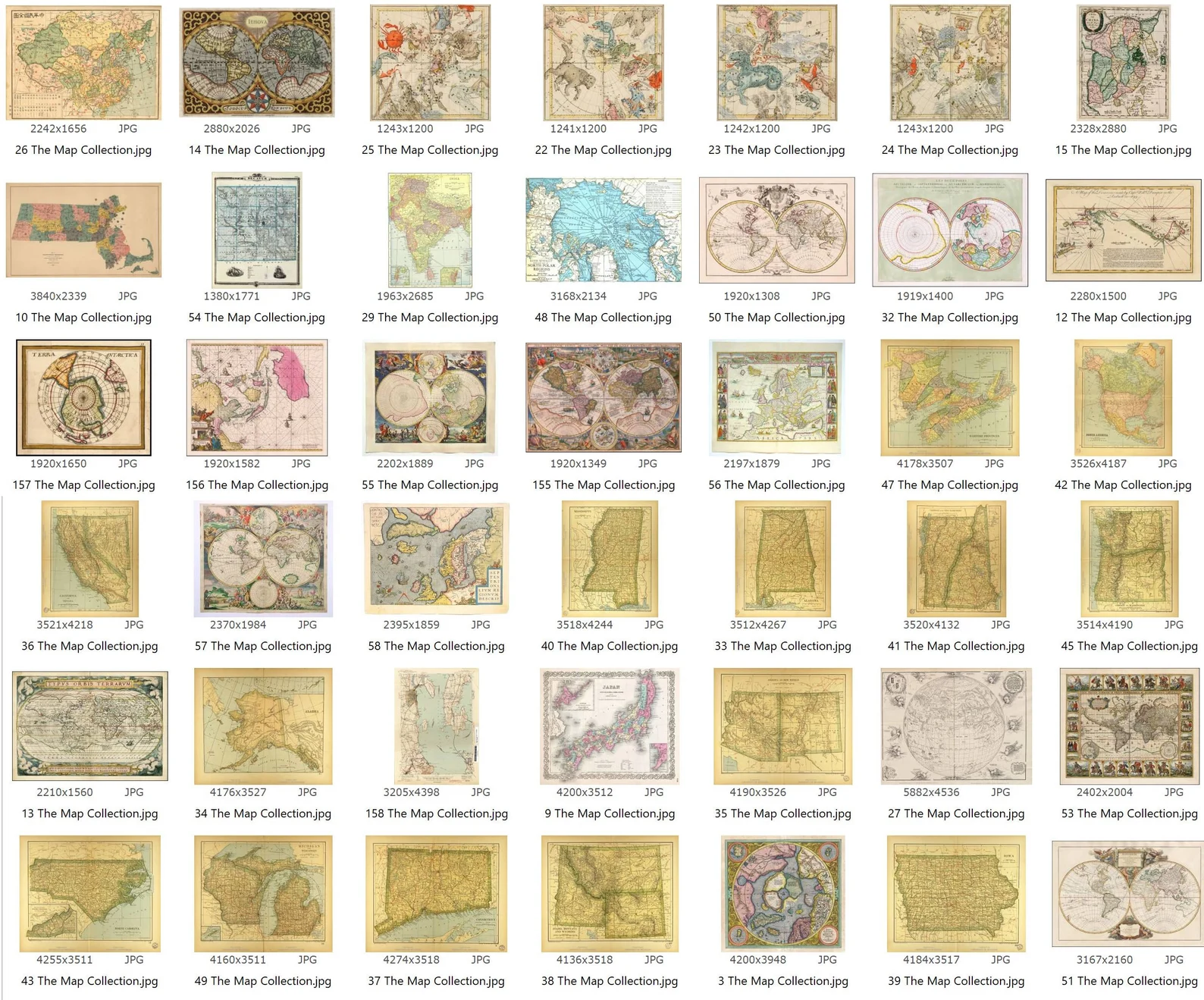 160 Antique Maps & Charts JPG Collection – World, Nautical & Celestial Maps - Image 10