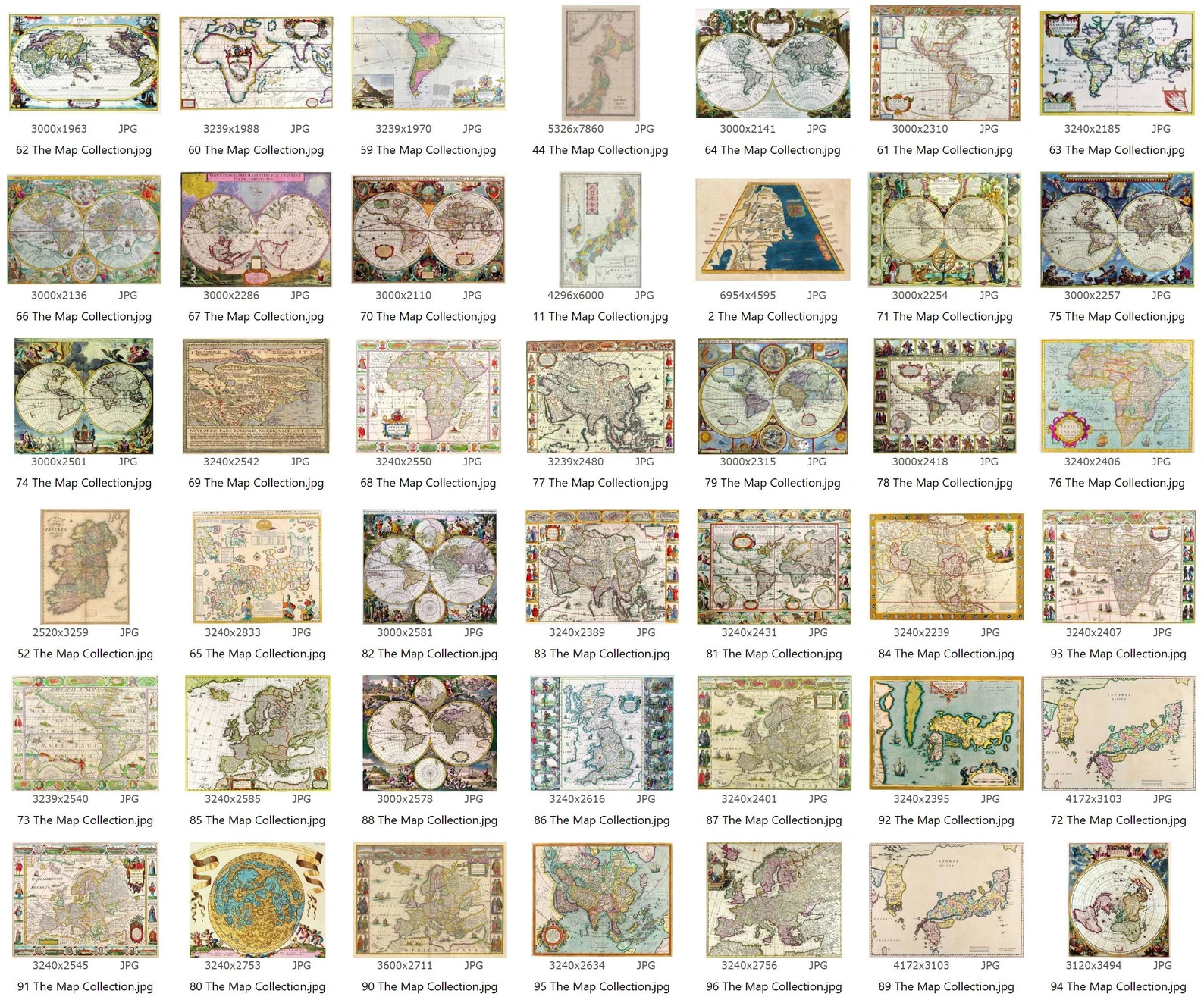 160 Antique Maps & Charts JPG Collection – World, Nautical & Celestial Maps - Image 9